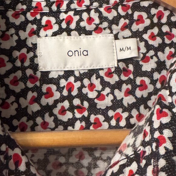 Onia 100% Linen Short Sleeve Shirt Size Medium - Picture 2 of 6